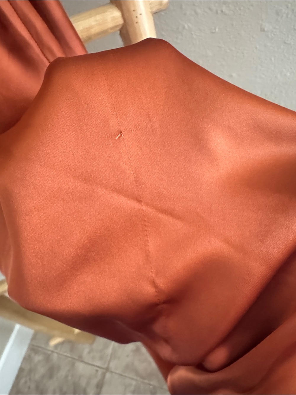 Rust Satin Cowl Slip Dress with Adjustable Straps - Women - Picture 6 of 6
